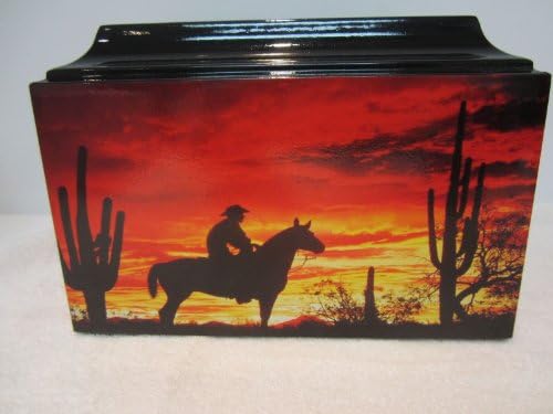 500 Cowboy/Western Horse Sunset Adult Cremation Urn