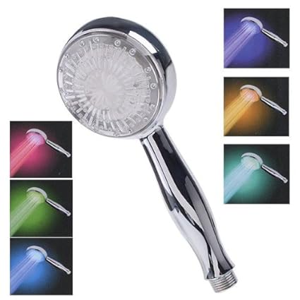 Temperature controlled Color Changing LED hand showerhead