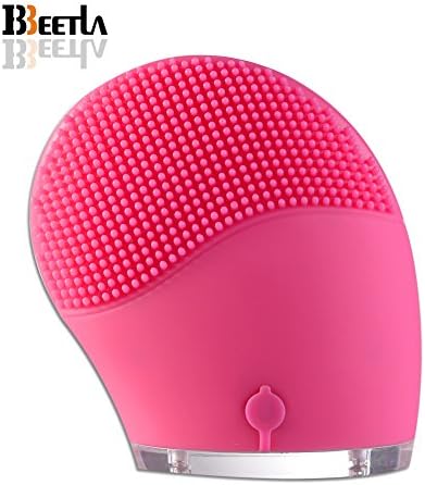 BEETLA BKL-822 Sonic Facial Cleansing Brush, Cleanser &amp; Massager Silicon Vibrating Waterproof Facial Cleansing System (Rose)