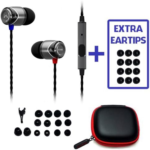 BONUS Value Pack! SoundMAGIC E10/S SILVER (Gunmetal), In-Ear Headset Headphones Earphones with Mic and Remote for All Smartphones (Android, Samsung Galaxy, Note, HTC etc) and Apple iPhone 5S/5C/4S + Extra eartips