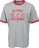 Detroit Red Wings -Grey- Logo History Ringer T-Shirt