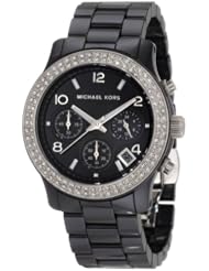 Michael Kors Womens MK5190 Black Ceramic Runway Glitz Watch