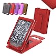 Duragadget Genuine Leather Case & Cover With Stand for Kindle - Red