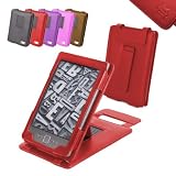 Duragadget Genuine Leather Case & Cover With Stand for Kindle - Red