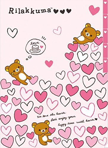 Rilakkuma Mini Pink Heart 5 Pocket Folder by San-X