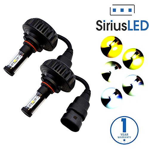 SiriusLED All-In-One Extremely Bright Cree XM L2 Chip LED Bulbs for Car Headlights Fog Lights Day time running DRL 9005 HB3 H10 Five-in-One Colors