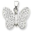 Sterling Silver Swarovski Crystal Butterfly Slide