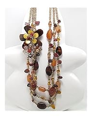 Flower Agate Necklace In Sterling Silver