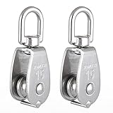 uxcell　ロープ滑車　ローラー・ブロック　シングルスイベル　M15 0.035T容量 2個入り