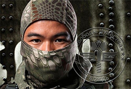 Painting On Canvas Chiefs Rattlesnake Balaclava Tactical Airsoft Hunting Outdoor Paintball Motorcycle Ski Cycling Protection Warrior Samurai Full Face Mask (#1)