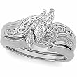 14K White Gold Diamond Wedding Set - 0.66 Ct.
