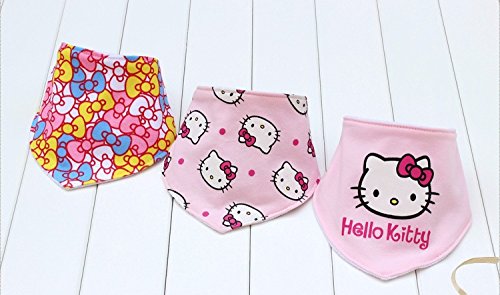 Joy Baby Super Absorbent Pure Cotton Stylish Bandana / Dribble Bib for Babies and Toddler (Kitty (3Pack))