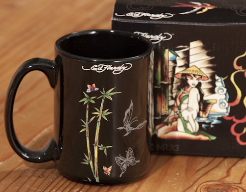 Ed Hardy Bamboo Sailor Black Coffee Mug