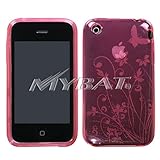 Apple iPhone 3G/3GS Pink Butterfly Flower Candy Skin Cover Silicone/Gel/Sof ....