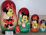 Russian Nesting Mickey Mouse Micky Doll. 5 Pieces / 7 in Tall #7.127