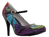 Search : T.u.k. Womens Sky High Heel Neon Peacock Slip On Buckle Mary Jane Court Shoes