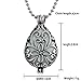 FM FM42 Glow in The Dark Openwork Teardrop Locket Pendant Necklace (Blue Light) GN1018