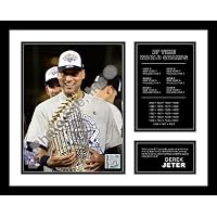 Derek Jeter New York Yankees MLB Framed Photograph 2009 World Series Trophy Milestone