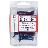 Midwest Phillips Flat Concrete Screw, 3/16 x 1 3/4