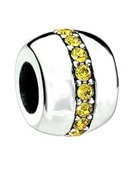 Authentic Chamilia Charm "Cosmo" Yellow Swarovski 2025-0781 (RETIRED)