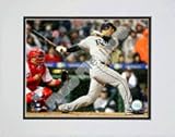 Carlos Pena Game Five of the 2008 MLB World Series RBI Single Double Matted 8 x 10 Photograph (