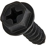 Steel Sheet Metal Screw, Black Oxide Finish,  Hex Washer Head, Phillips Drive, Type AB, #8-18 Thread Size, 1/2" Length (Pack of 100)