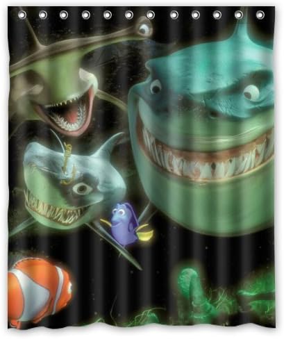 Finding Nemo Custom Polyester waterproof Bath Shower Curtain Rings Included 60" x 72"