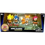 Sonic 20th Anniversary Exclusive Classics 3.5 Inch Action Figure 4Pack Super Sonic, Sonic, Tails AmyIMAGE