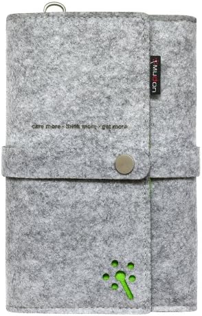 Mudon Pure Series Multifunctional Business Notebook, Foldable, Felt, A6, 80 Pages (Gray)