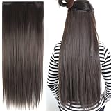 Fashionable 23" Straight Full Head Clip in Hair Extensions - Dark Brown