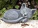 Tierfigur Steinfigur Katze klein liegend schiefergrau