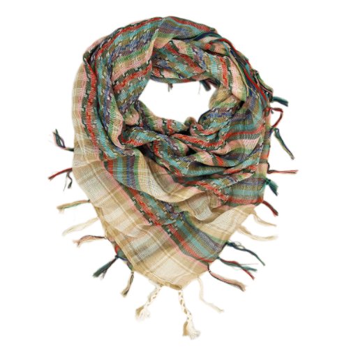 Multi-Colors Trendy Plaid & Houndstooth Check Soft Square Scarf, v4 (cam)