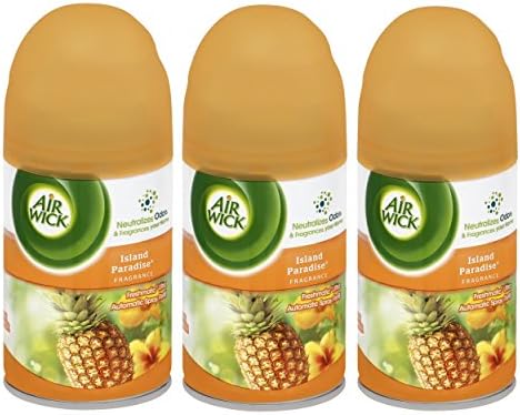 (3 pack) Air Wick Freshmatic Automatic Spray Air Odor Room Freshener Island Paradise Scent Smell 1 Refill for Automatic Device, 6.17 oz Ounce