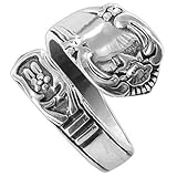 Sterling Silver Floral Design Snake High Polish Band Ring Size 6, 7, 8, 9