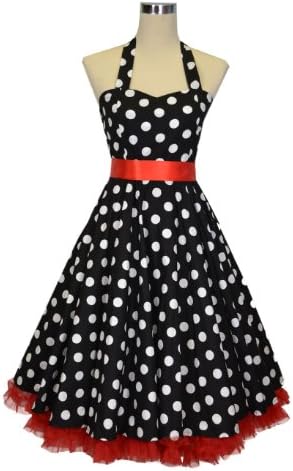 Luv Ruby Women's Rockabilly with Ribbon Bow and Petticoat Dress