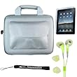 Premium anti-slip high quality Hard Nylon Cube Case with Pocket for Apple iPad 3G tablet / Wifi model 16GB, 32GB, 64GB. Apple iPad Accessories+ Includes a 4-inch eBigValue (TM) Determination Hand Strap + Anti-Glare Screen Protector for iPad Tablet ( All Models ) + Fashion Earbud Headset Headphones 3.5mm In-Ear Stereo ( Green )