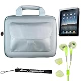 Premium anti-slip high quality Hard Nylon Cube Case with Pocket for Apple iPad 3G tablet / Wifi model 16GB, 32GB, 64GB. Apple iPad Accessories+ Includes a 4-inch eBigValue (TM) Determination Hand Strap + Anti-Glare Screen Protector for iPad Tablet ( All Models ) + Fashion Earbud Headset Headphones 3.5mm In-Ear Stereo ( Green )