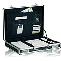 Notebook Koffer, BECO 689.00, Aluminium, schwarz mit silbernen Alu-Profilen