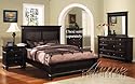 4pc Eastern King Size Bedroom Set Dark Wenge Finish