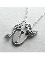 Hidden Door to Erebor Sterling Silver Charm Necklace Hobbit Inspired Tolkien Jewelry Thorin Bilbo