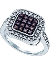 0.19CTW COGNAC DIAMOND MICRO PAVE RING