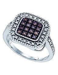 0.19CTW COGNAC DIAMOND MICRO PAVE RING
