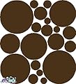 30 Chocolate Brown Polka Dot Peel & Stick Wall Stickers
