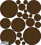 30 Chocolate Brown Polka Dot Peel & Stick Wall Stickers