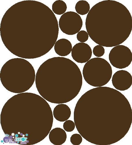 30 Chocolate Brown Polka Dot Peel & Stick Wall Stickers