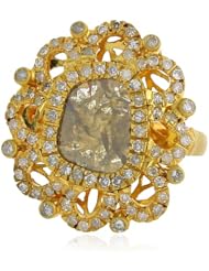 18kt Yellow Gold 2.44ct Diamond Pave Designer Ring Womens Jewelry