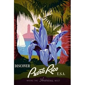 DISCOVER PUERTO RICO WHERE THE AMERICAS MEET UNITED STATES AMERICAN US USA VINTAGE POSTER REPRO