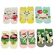 Girls Summer Left Right 6 Pairs Fun Cute Cartoon Faces Ages 2-4+ Ankle Low Socks