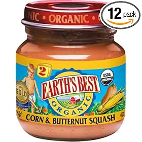 Earth's Best Organic 2nd Corn & Butternut Squash, 4-Ounce Jars (Pack of 12)