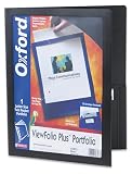 Oxford 57473 Viewfolio Plus Poly Portfolio With Letter Size & Media Pockets, Black, Carton of 25